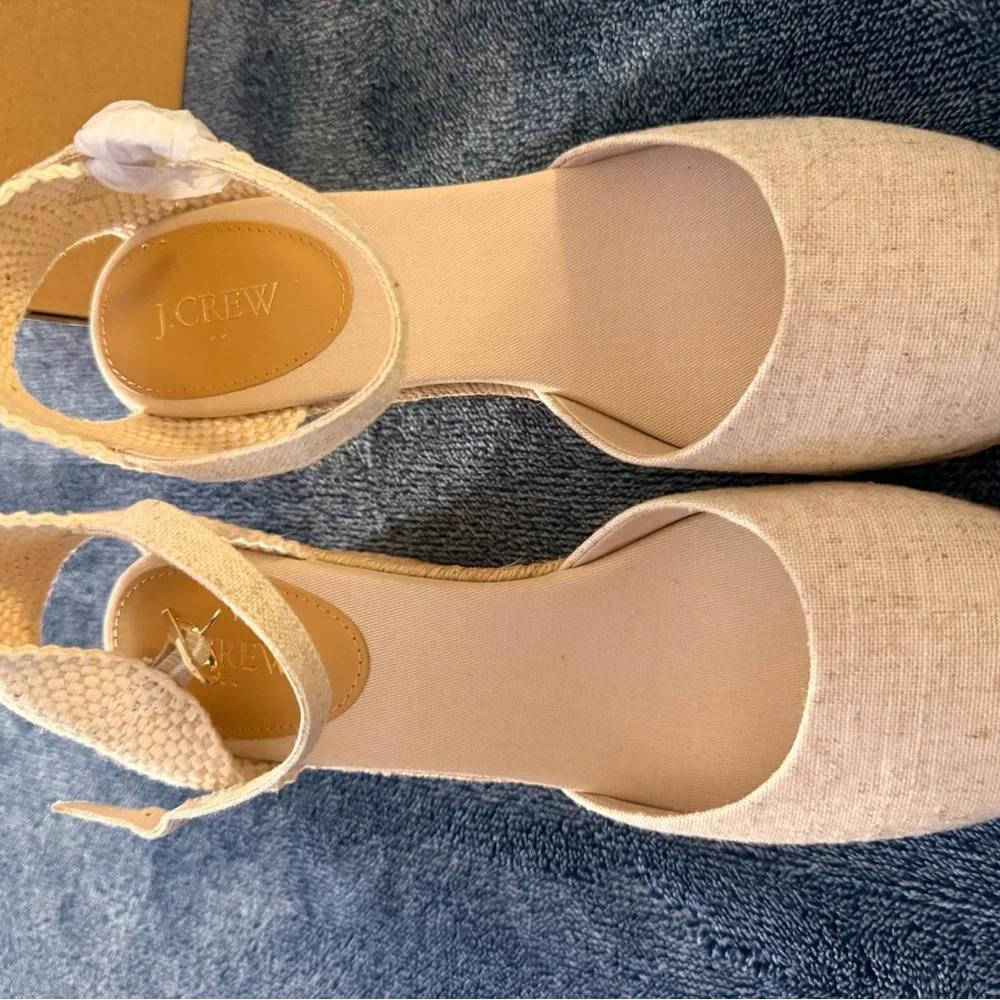J. Crew Factory Ankle-strap espadrille wedges Size 10 - Picture 6 of 17